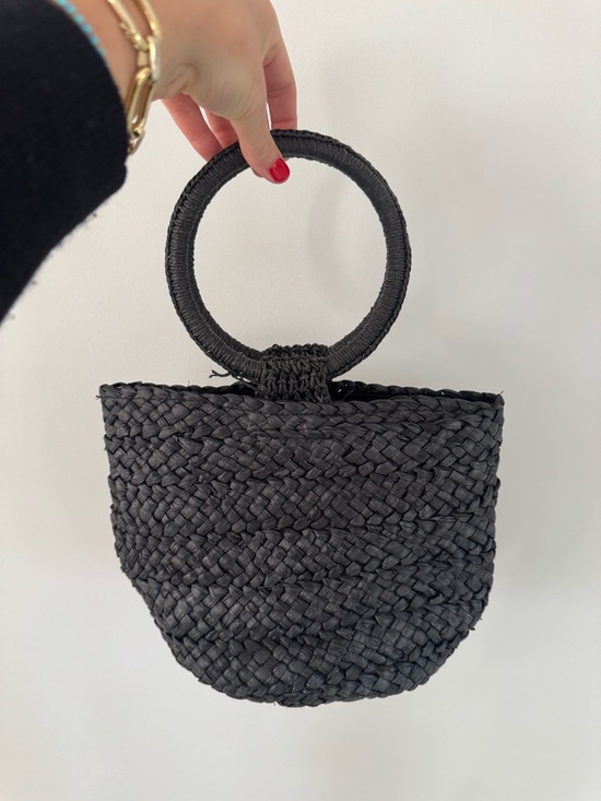 l*space Handbags - l*space Black Woven Round-Handle Mini Bag